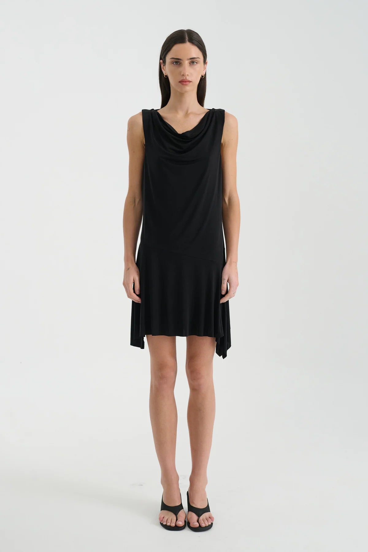 Juliette Cowl Back Mini Dress - Noir Rowie