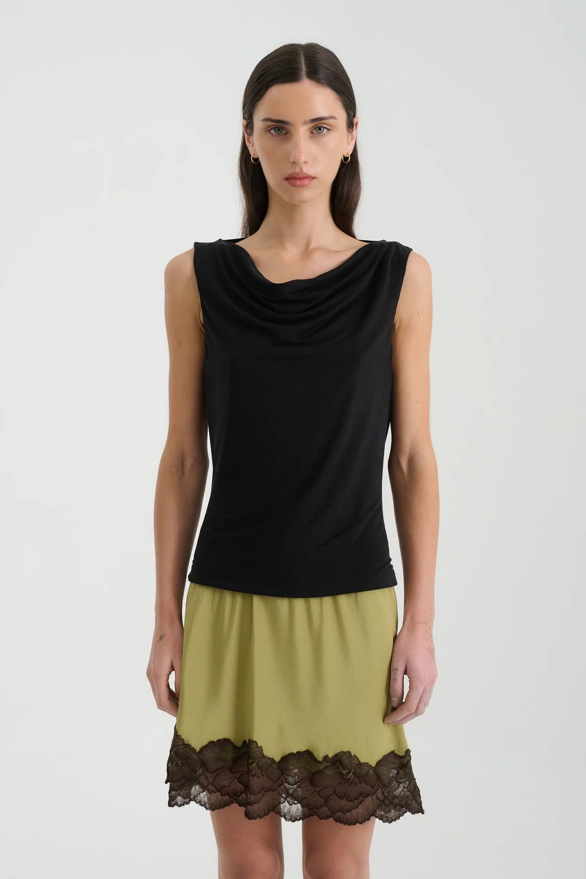 Juliette Cowl Back Top - Noir Rowie