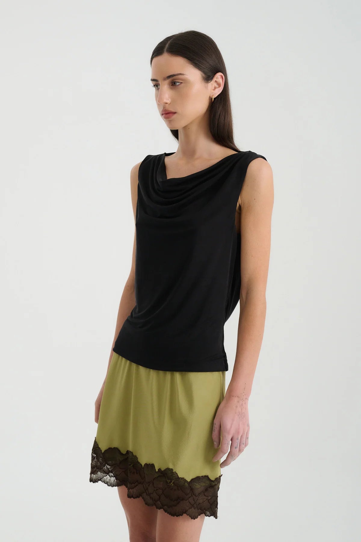 Juliette Cowl Back Top - Noir Rowie