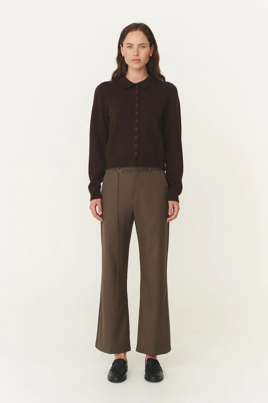 Marin Wool Suit Pants - Chestnut Rowie