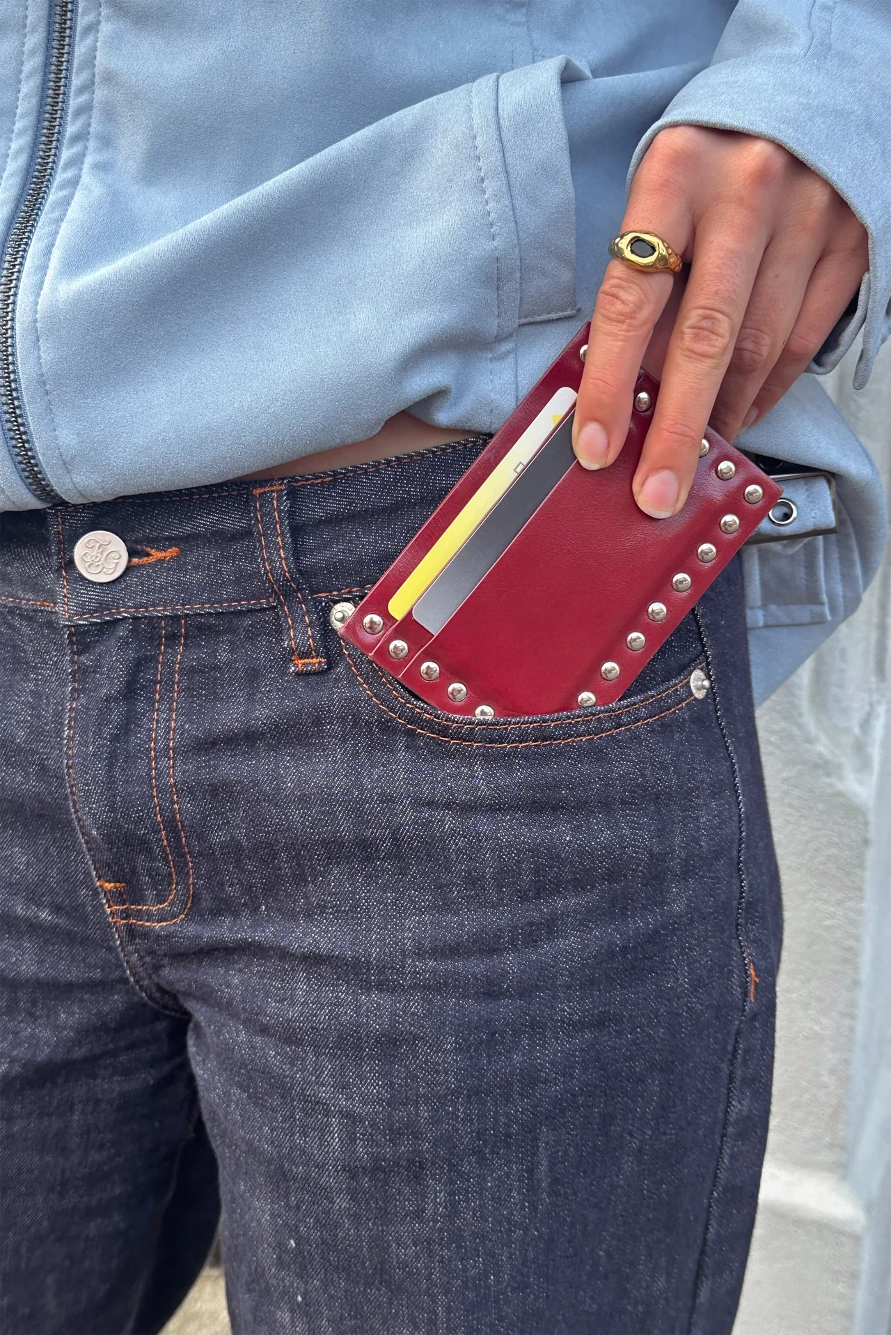 Rae Stud Card Wallet - Burgundy (Copy) Georgia Mae