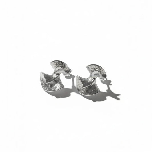 Bell Drop Abstract Earrings - Silver Tania Claire