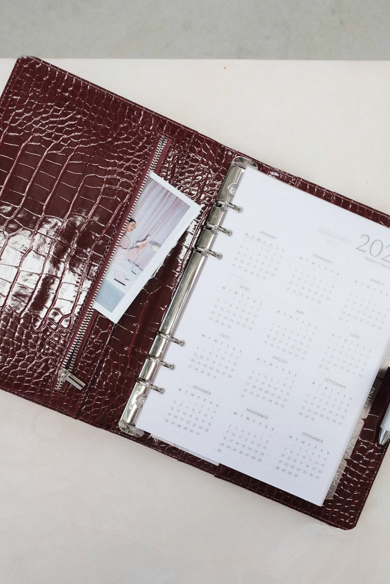 Mara A5 Planner Cover - Burgundy Croc Georgia Mae