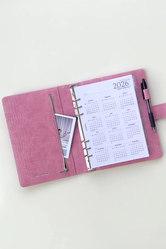 Mara A5 Planner Cover - Pink Croc Georgia Mae